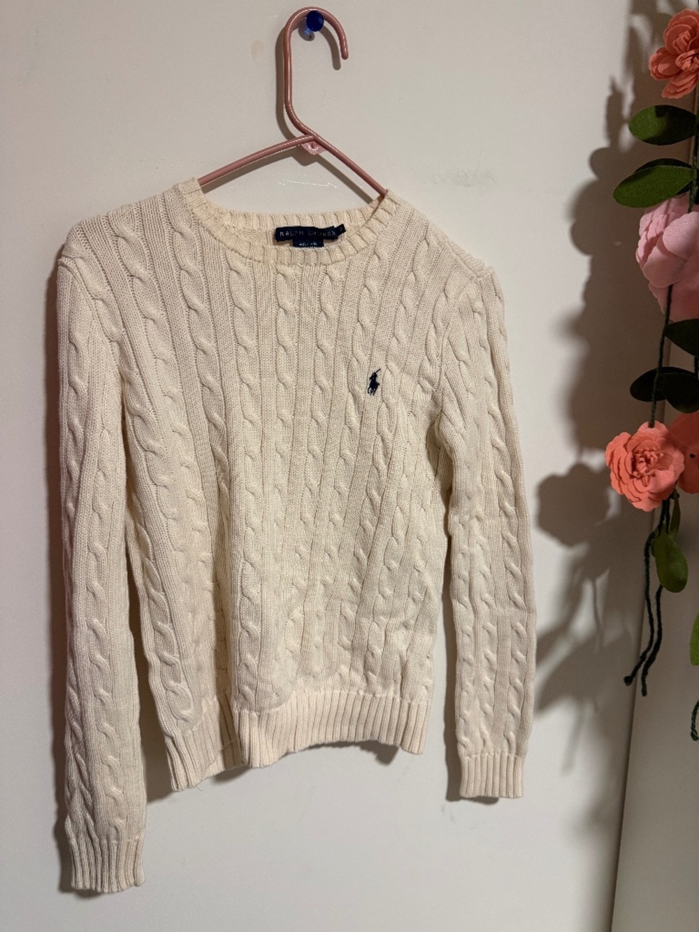 Ralph Lauren Cream Cable Knit Sweater | Size M |